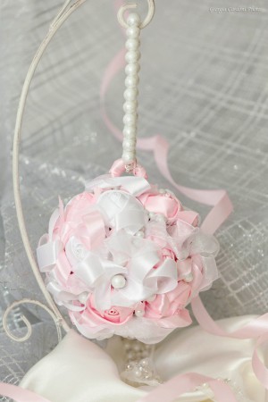 BOUQUET BORSETTA ROSE IN RASO